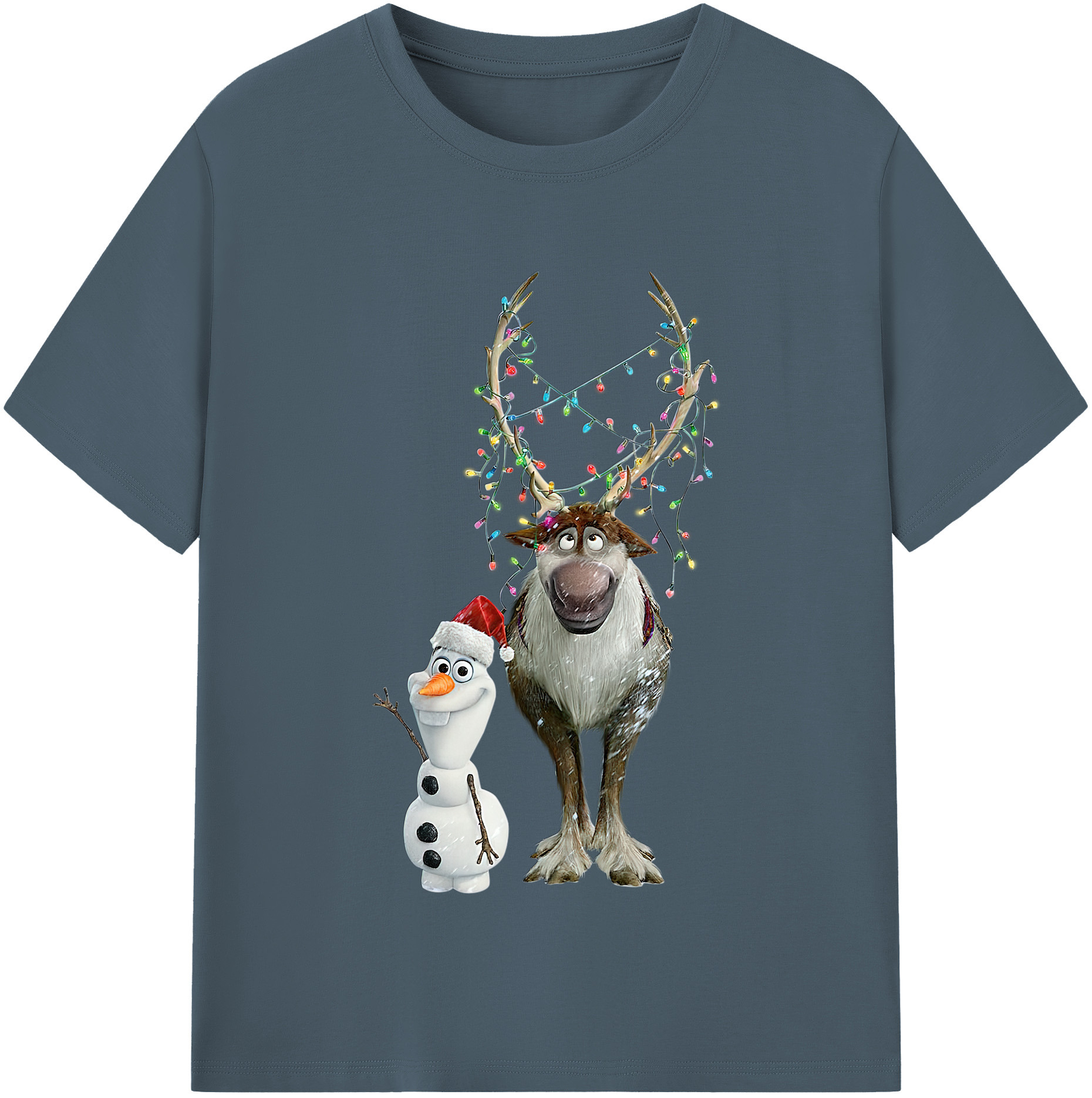 （画像用） アナと雪の女王 アンナ エルサ Frozen Anna Elsa 綿100％半袖Tシャツ（フロントプリント）